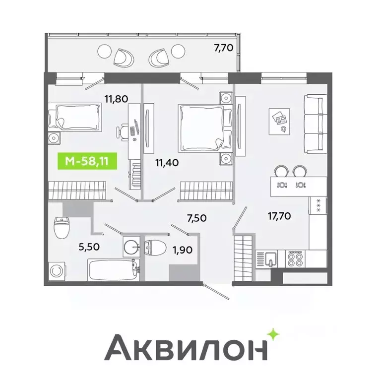 3-к кв. Ленинградская область, Всеволожский район, Заневское городское ... - Фото 0