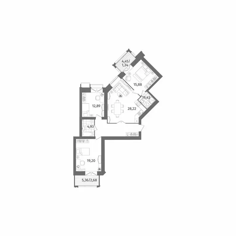 3-комнатная квартира: Санкт-Петербург, Лиственная улица, 20к2 (104.1 ... - Фото 1