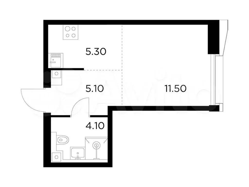 Квартира-студия, 26 м, 15/33 эт. - Фото 0