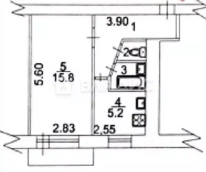 1-к кв. Вологодская область, Вологда Зосимовская ул., 83 (31.1 м) - Фото 1