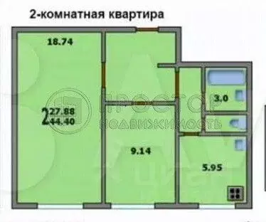 2-к кв. Москва Лосевская ул., 1К1 (44.5 м) - Фото 2