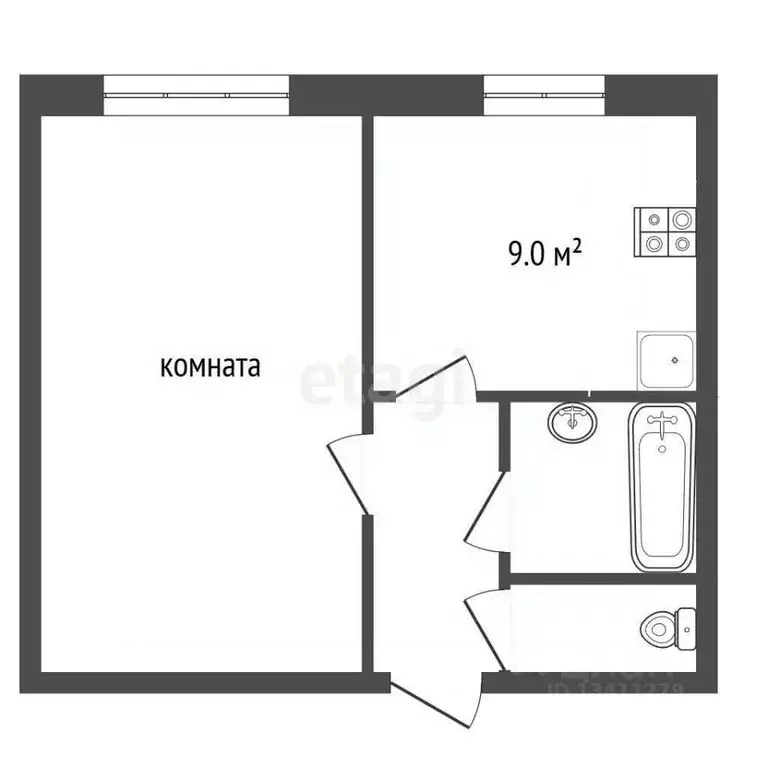 1-к кв. Белгородская область, Белгородский район, Дубовское с/пос, с. ... - Фото 2