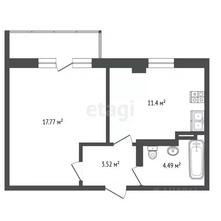 1-к кв. Севастополь ул. Тараса Шевченко, 23А (37.3 м) - Фото 2