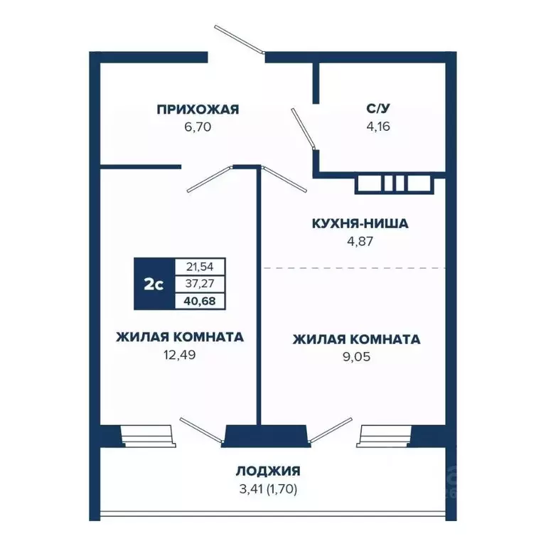 2-к кв. Новосибирская область, Новосибирск Знаменский кв-л,  (40.68 м) - Фото 0