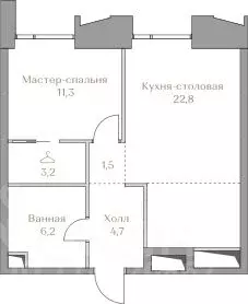 2-к кв. Москва Коллекция Лужники жилой комплекс (49.8 м) - Фото 0