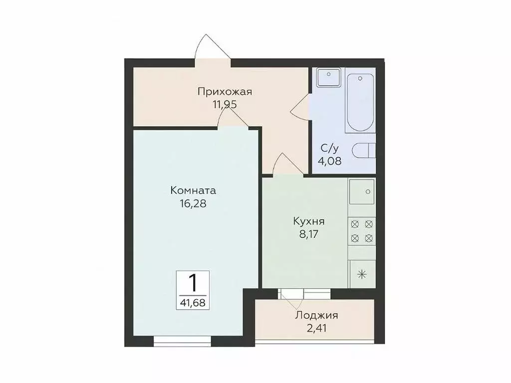 1-комнатная квартира: Самара, улица Победы, 14А (41.68 м) - Фото 0