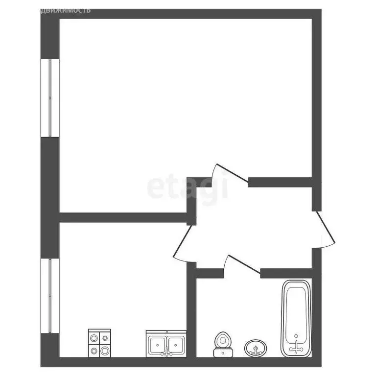 1-комнатная квартира: Томск, улица Петра Федоровского, 12 (35.3 м) - Фото 0