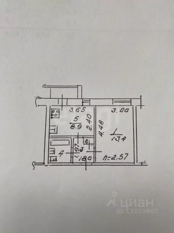 1-к кв. Липецкая область, Липецк Сырский Рудник мкр, ул. Монтажников, ... - Фото 2