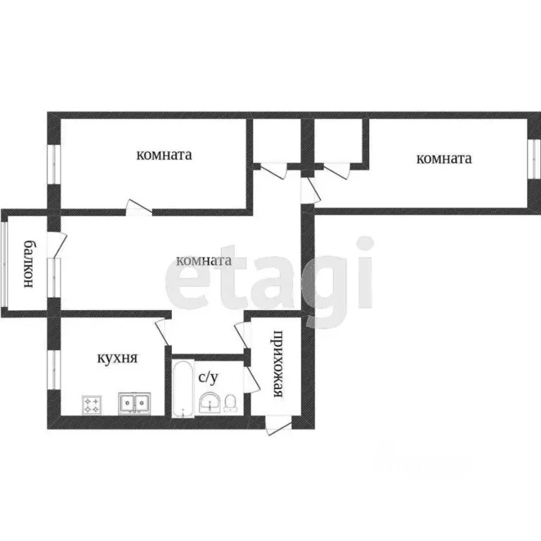 3-к кв. Костромская область, Кострома Никитская ул., 132 (54.2 м) - Фото 1