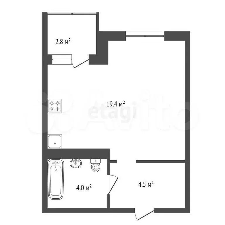 Квартира-студия, 29 м, 13/23 эт. - Фото 0