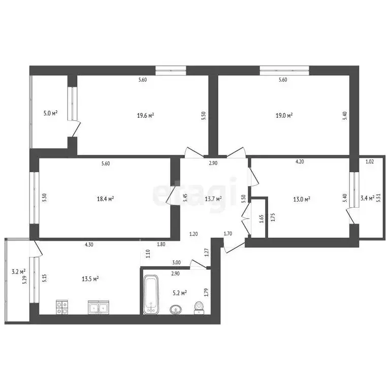 4-комнатная квартира: Анапа, Владимирская улица, 5 (120 м) - Фото 1