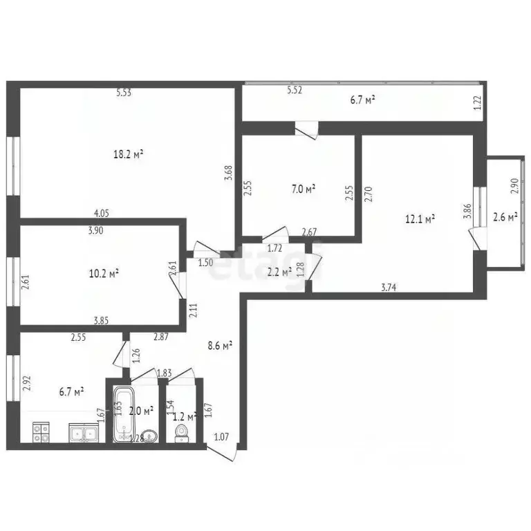 4-к кв. Башкортостан, Стерлитамак Коммунистическая ул., 24 (67.8 м) - Фото 1