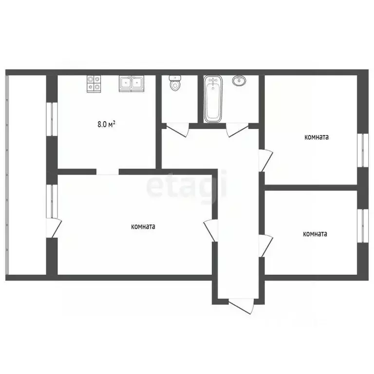 3-к кв. Владимирская область, Муром ул. Артема, 40 (61.8 м) - Фото 2