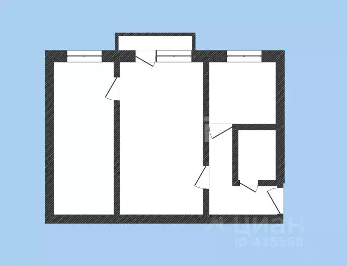 2-к кв. Белгородская область, Губкин Народная ул., 8 (42.9 м) - Фото 2