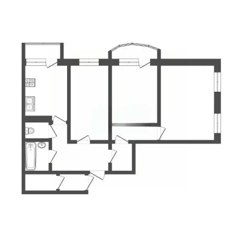 3-к кв. Тюменская область, Тюмень Антипино мкр, ул. Беловежская, 13к1 ... - Фото 1
