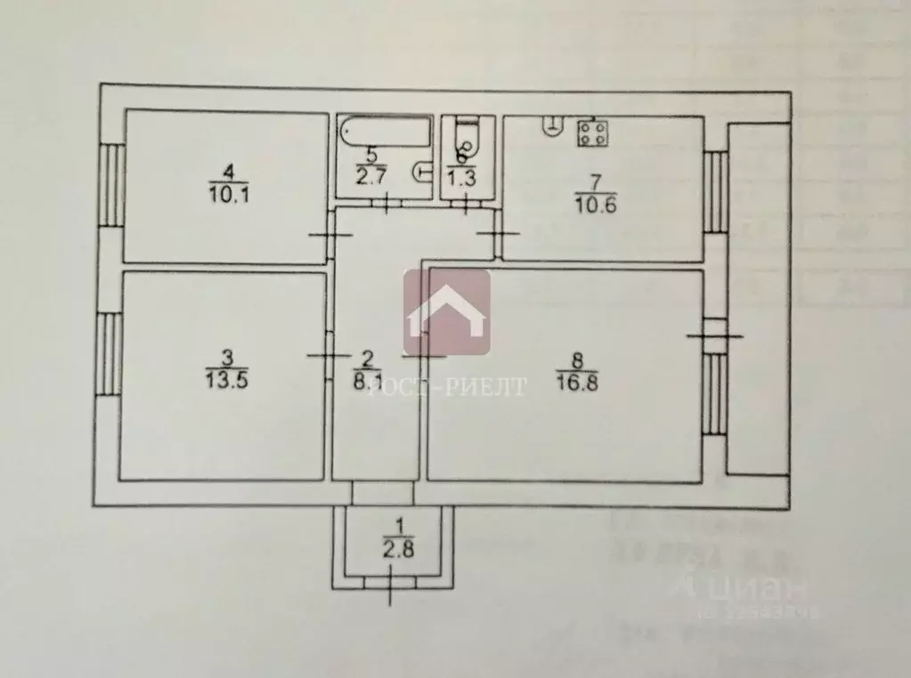 3-к кв. Саратовская область, Саратов Гвардейская ул., 9Б (72.1 м) - Фото 2