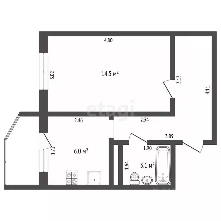 1-к кв. Тюменская область, Тюмень Антипино мкр, ул. Беловежская, 15 ... - Фото 1