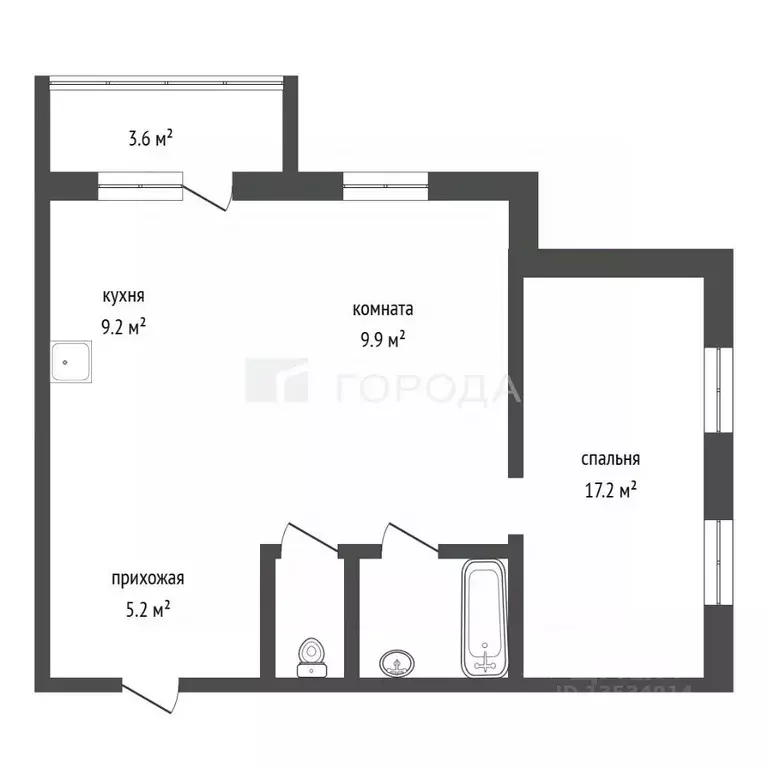 2-к кв. Алтайский край, Барнаул пер. Ядринцева, 150 (48.0 м) - Фото 2