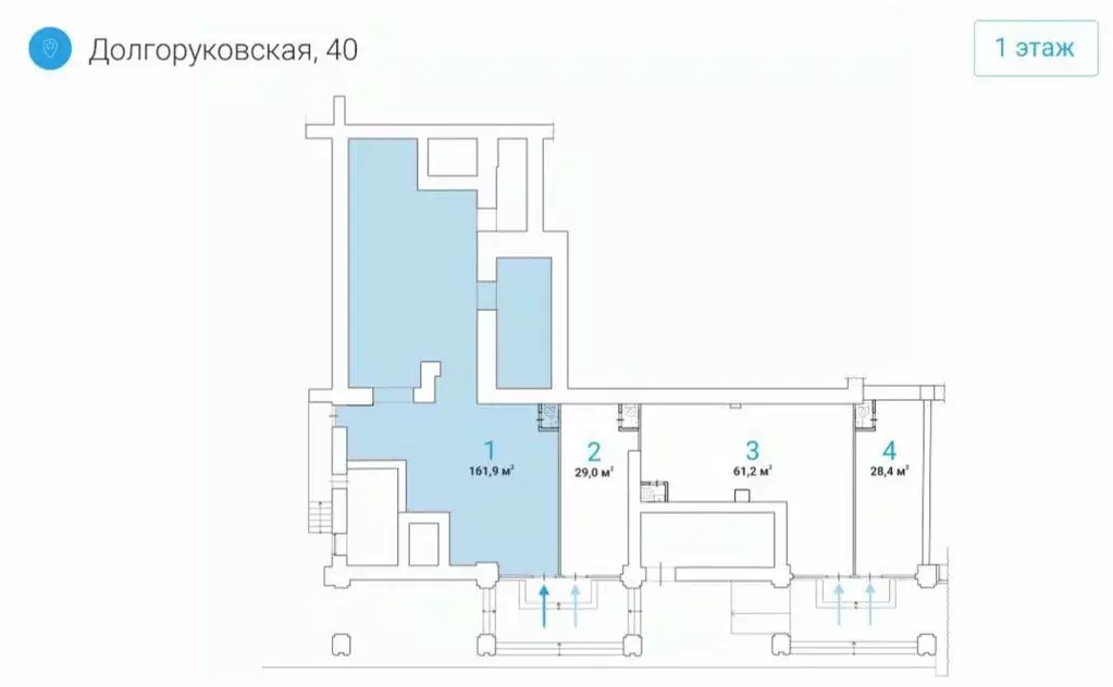 Помещение свободного назначения в Москва Долгоруковская ул., 40 (162 ... - Фото 2
