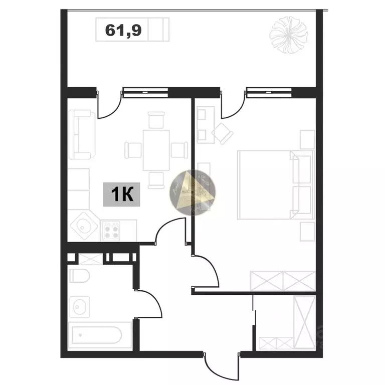 1-к кв. Краснодарский край, Анапа ш. Симферопольское, 58к5 (61.9 м) - Фото 2