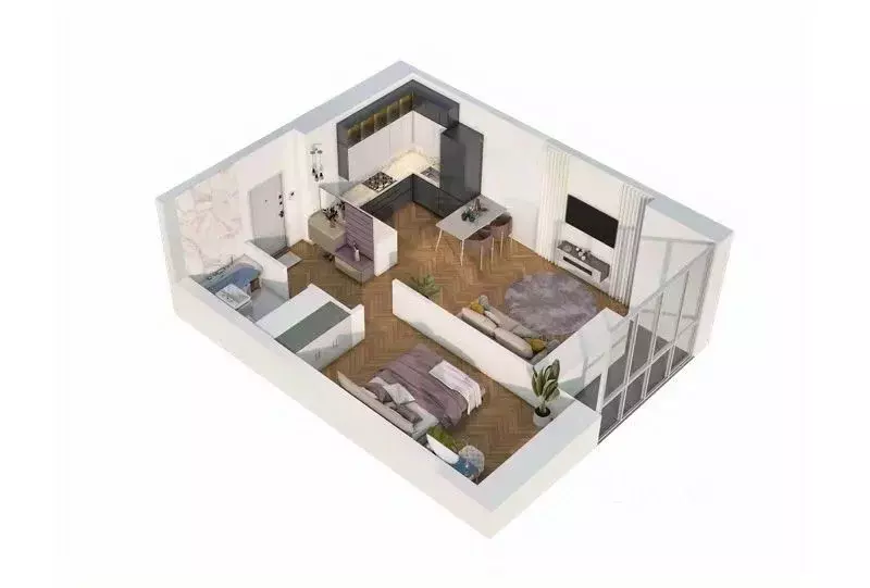 1-к кв. Хабаровский край, Хабаровск ул. Блюхера (44.67 м) - Фото 2