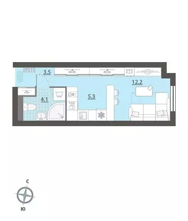 Квартира-студия: Екатеринбург, жилой район Центральный, жилой комплекс ... - Фото 1