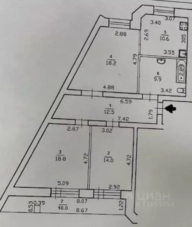 3-к кв. башкортостан, уфа высотная ул, 14/1 (84.0 м) - Фото 1