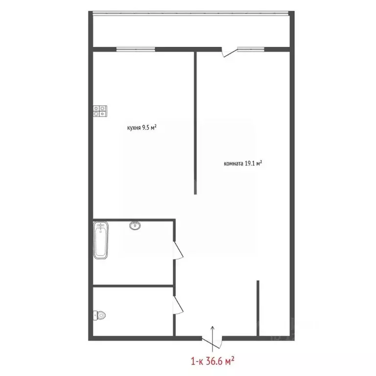 1-к кв. Свердловская область, Екатеринбург ул. Щербакова, 113 (36.6 м) - Фото 2