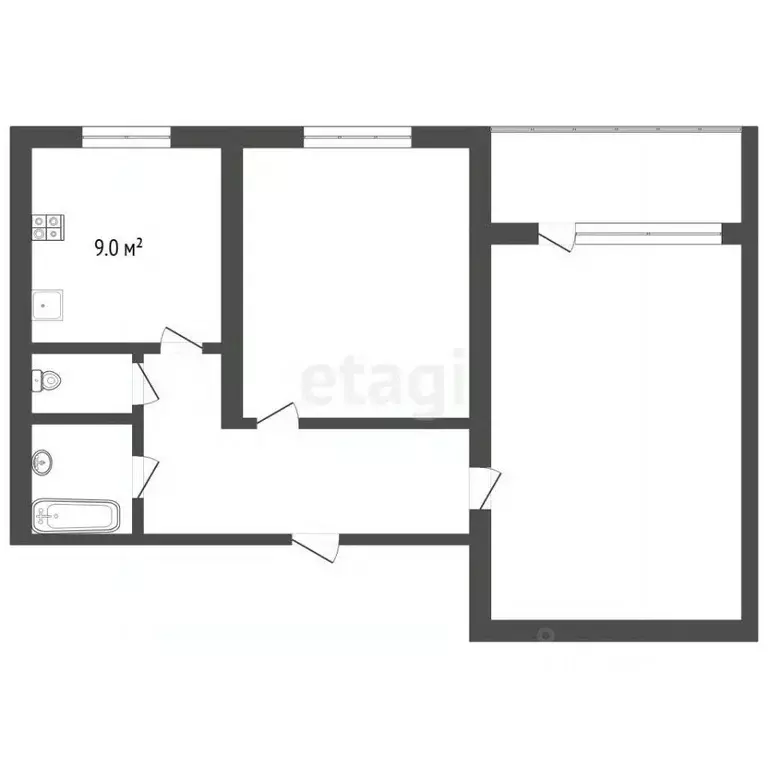 2-к кв. Москва Октябрьская ул., 89 (45.0 м) - Фото 2