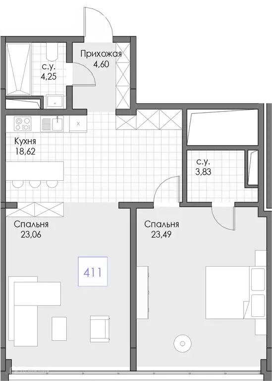 Продаётся 2-к квартира, 77.85 м - Фото 0
