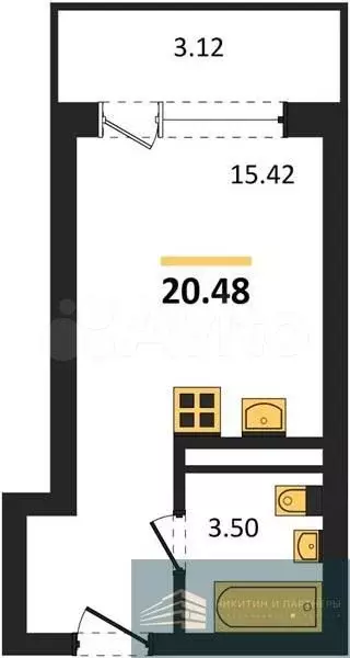 Квартира-студия, 20,5 м, 15/18 эт. - Фото 0