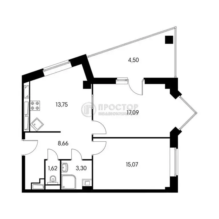 3-комнатная квартира: Балашиха, квартал Изумрудный, 12 (63.8 м) - Фото 1