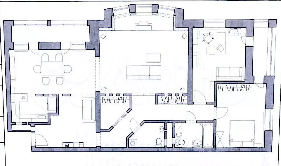 3-к. квартира, 135 м, 8/12 эт. - Фото 0