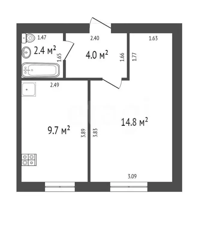 1-комнатная квартира: Вологда, Алексинская улица, 6 (30.9 м) - Фото 1