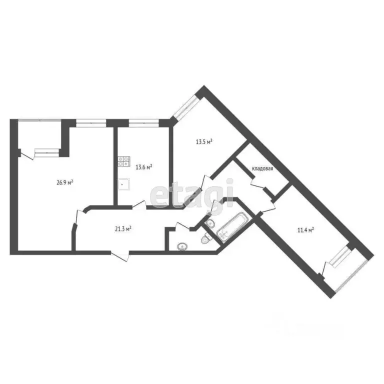 3-к кв. Тюменская область, Тюмень Сургутская ул., 11к4 (103.2 м) - Фото 2