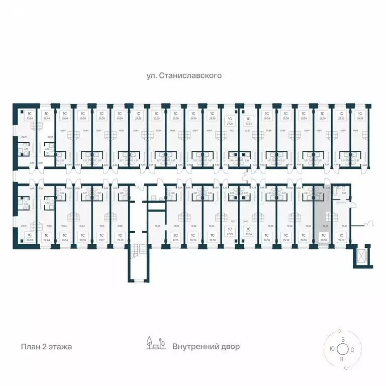 Квартира-студия: Новосибирск, улица Станиславского, 25 (29.59 м) - Фото 1