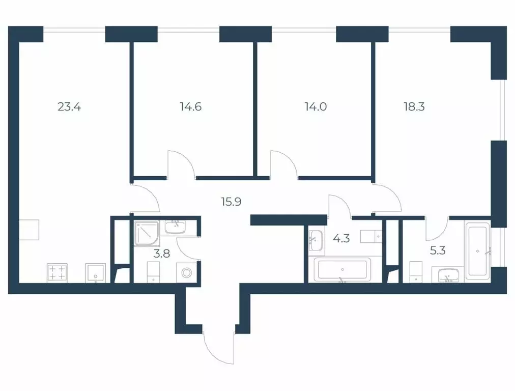 3-комнатная квартира: Москва, Щукинская улица, 3 (99.6 м) - Фото 0
