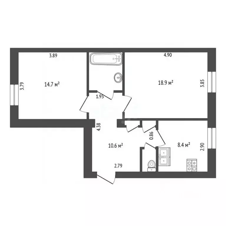 2-к кв. Санкт-Петербург Большая Пороховская ул., 25 (58.0 м) - Фото 2