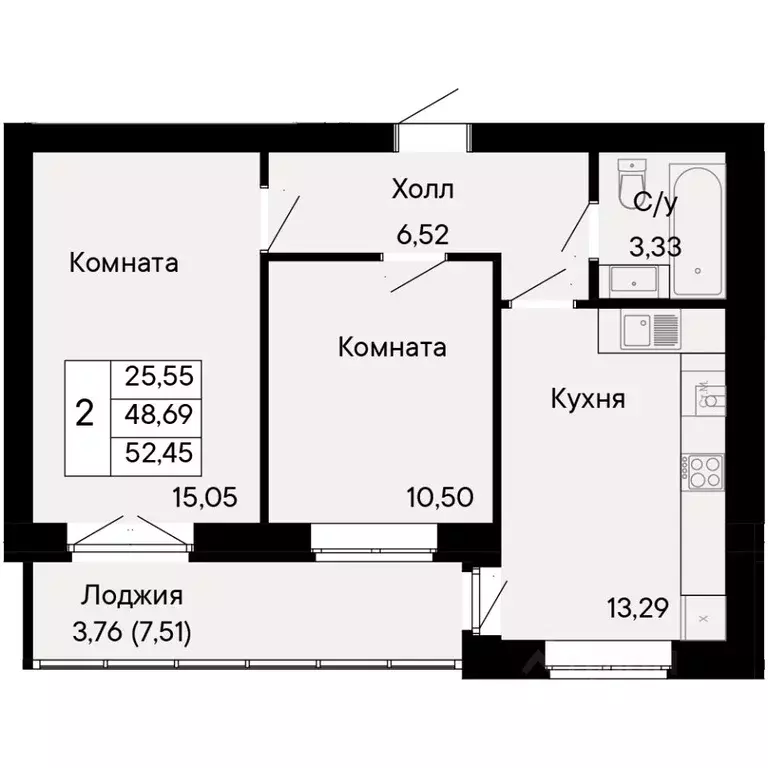 2-к кв. Ростовская область, Ростов-на-Дону Ривьера жилой квартал,  ... - Фото 0