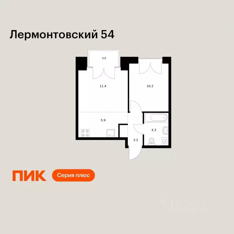 1-к кв. Санкт-Петербург наб. Обводного Канала, 169 (35.8 м) - Фото 1