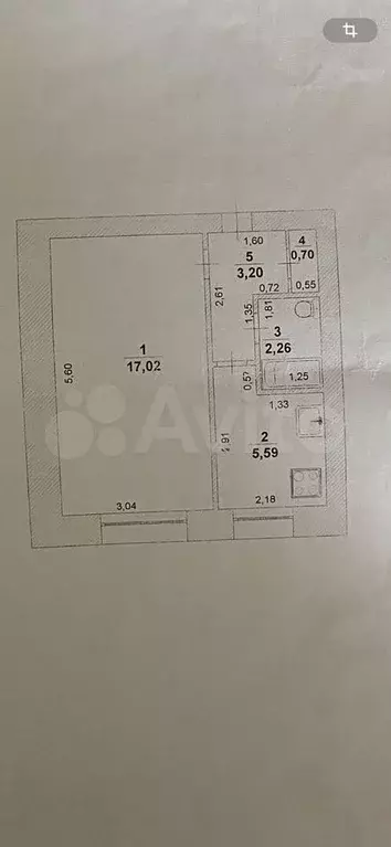 1-к. квартира, 28,8 м, 5/9 эт. - Фото 0