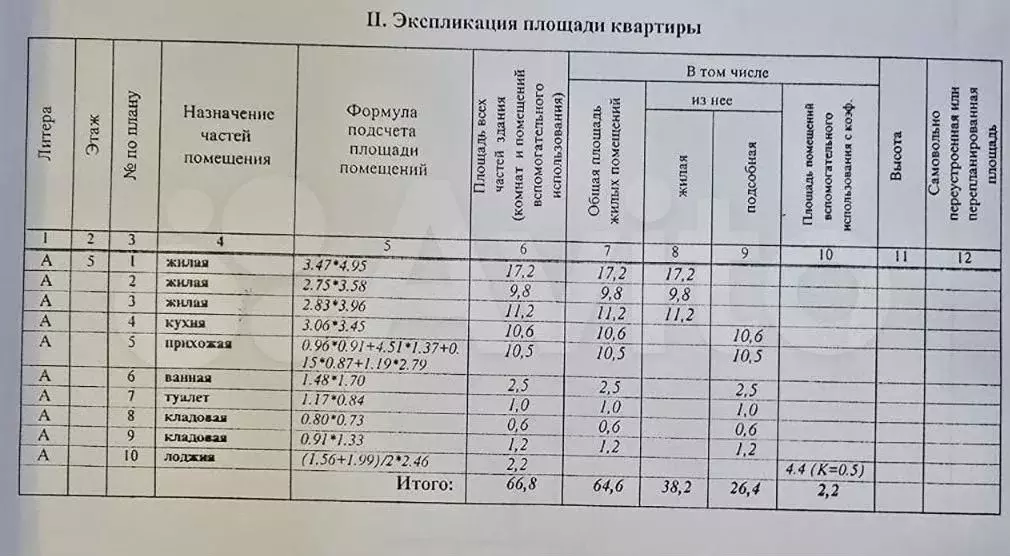 3-к. квартира, 64,6 м, 5/5 эт. - Фото 0