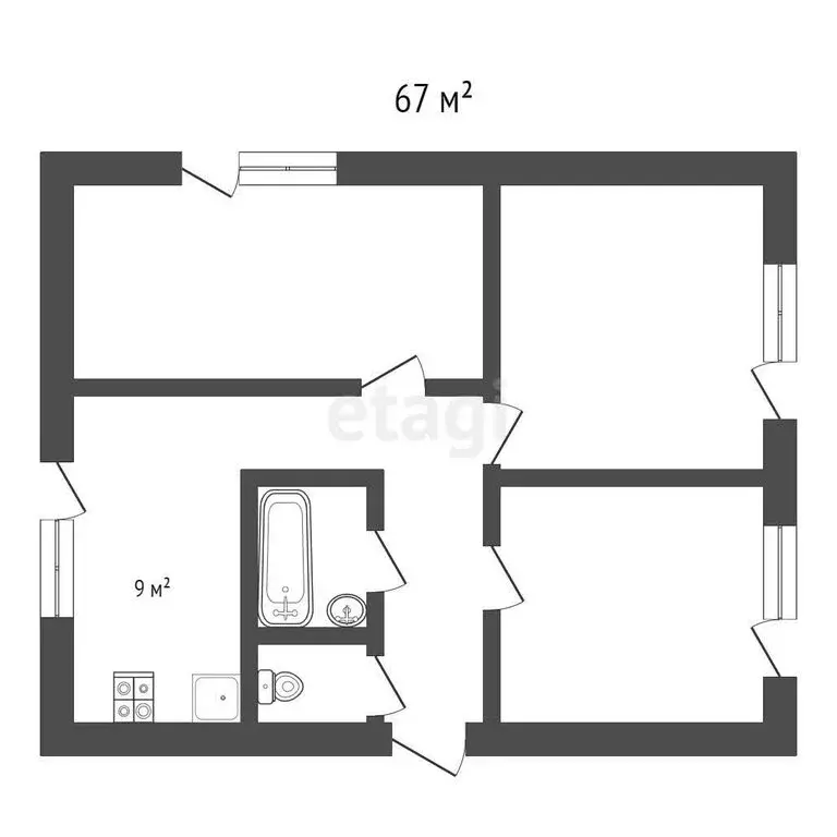 3-комнатная квартира: Пятигорск, Транзитная улица, 2к2 (67 м) - Фото 0