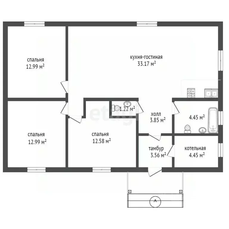 Дом в Тюменская область, Тюмень Грин Парк кп,  (98 м) - Фото 1