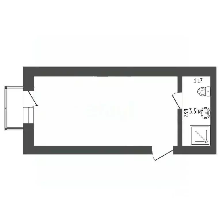 Студия Кемеровская область, Кемерово Советский просп., 43 (22.0 м) - Фото 2