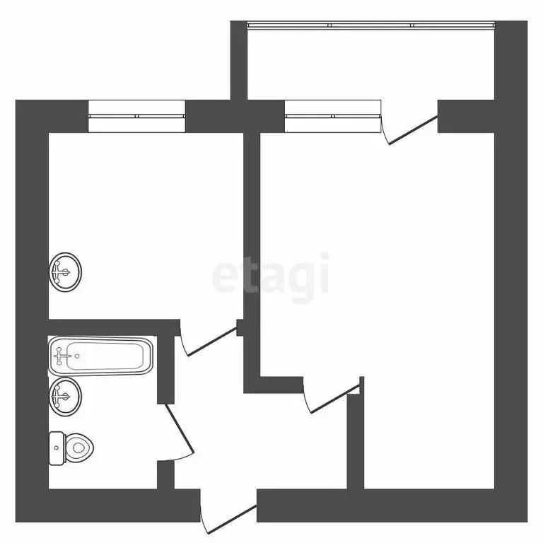 1-комнатная квартира: Северск, улица Горького, 31 (32.8 м) - Фото 0