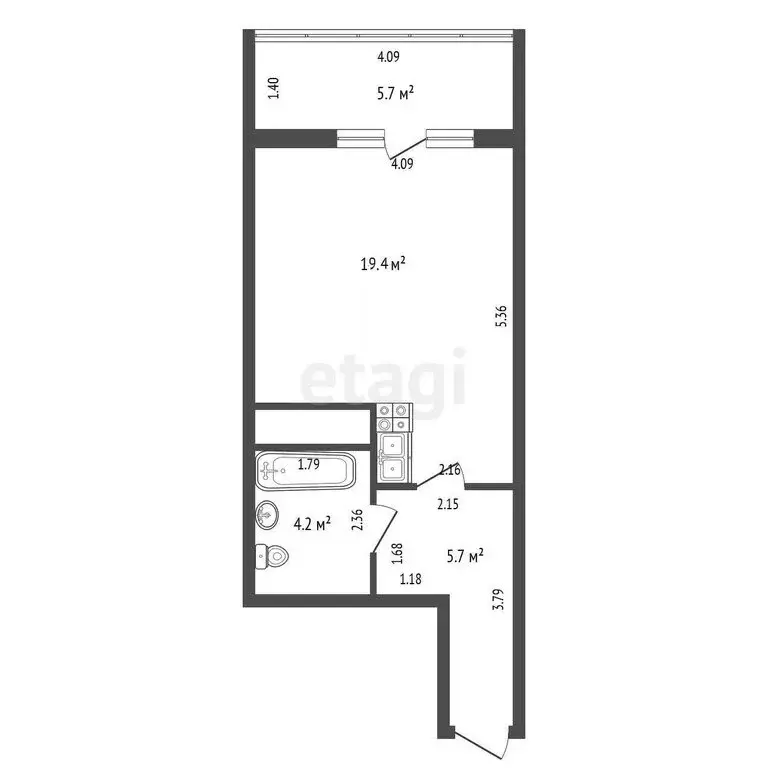 Квартира-студия: Туапсе, улица Портовиков, 39/4 (29.3 м) - Фото 0