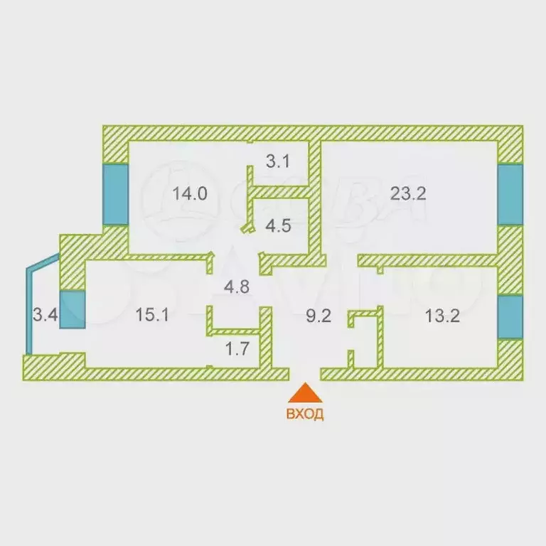 3-к. квартира, 90 м, 3/9 эт. - Фото 0