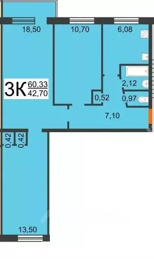 3-к кв. Нижегородская область, Дзержинск Октябрьская ул., 62 (60.0 м) - Фото 0