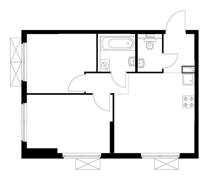 2-комнатная квартира: Нижний Новгород, деревня Утечино, жилой комплекс ... - Фото 1